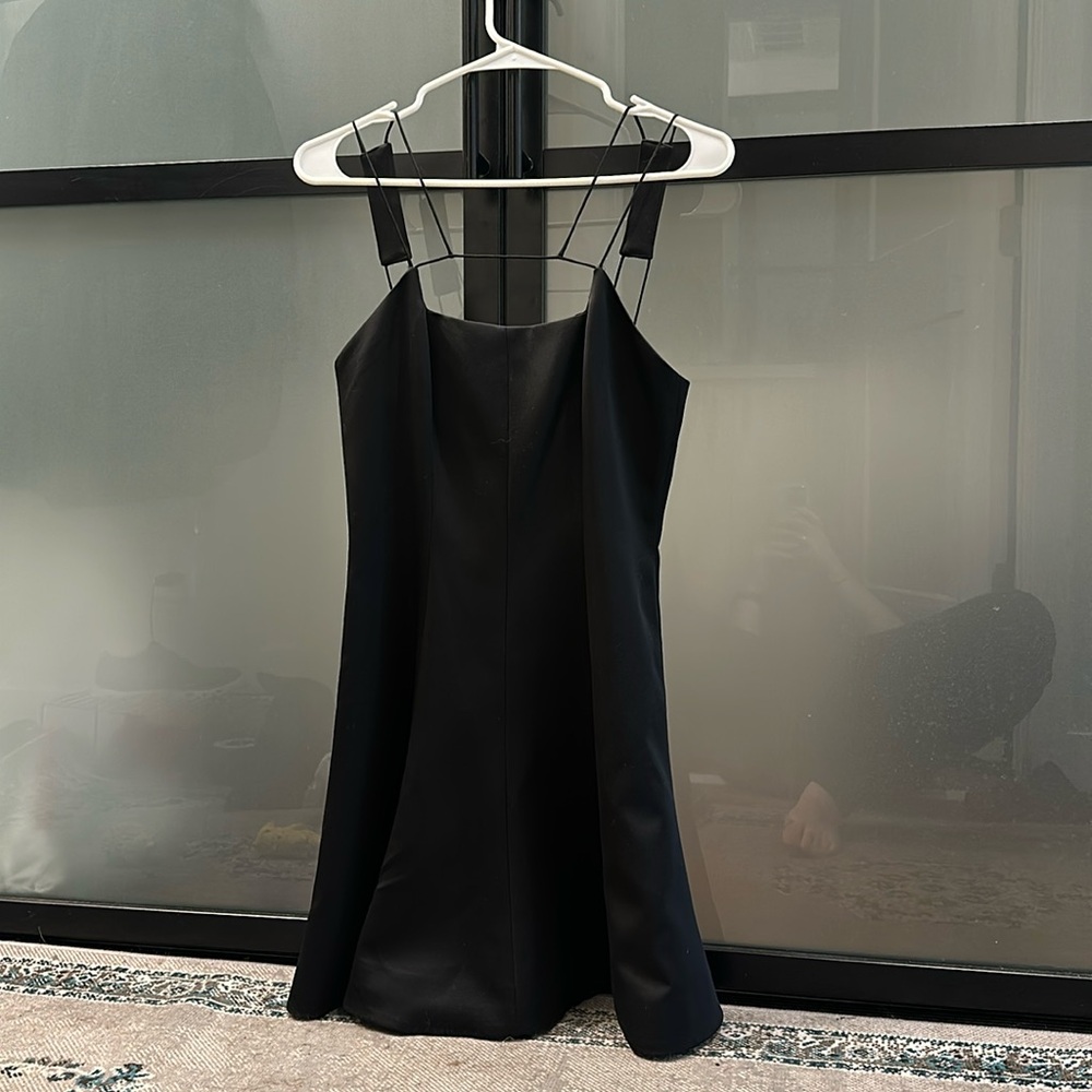 Keepsake black mini dress.